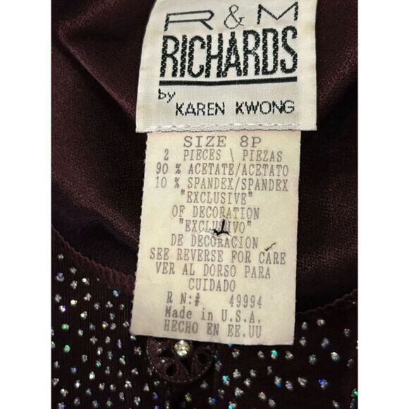 R&M Richards Women's Purple Sequin Evening Top Size 8P - Picture 5 of 5
